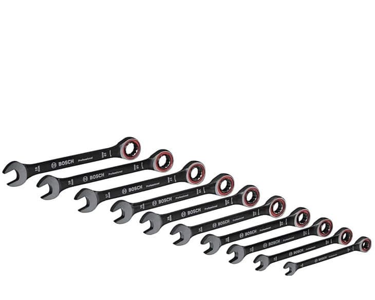 Bộ cờ lê 10 món thép đen Bosch (1600A016BU)