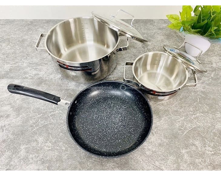 Bộ nồi chảo đáy từ Happy Cook HC05-CBPT