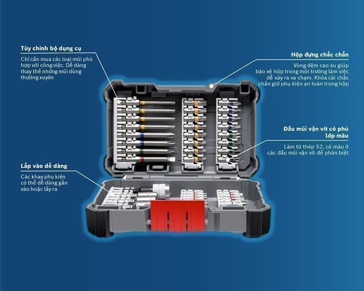 Bộ vặn vít Pick &amp; Click Bosch 44 món