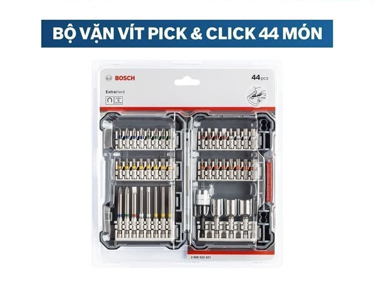 Bộ vặn vít Pick &amp; Click Bosch 44 món
