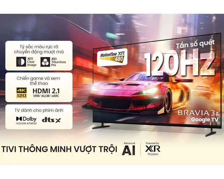 Google Tivi Sony 4K 100 inch K-100XR30M2