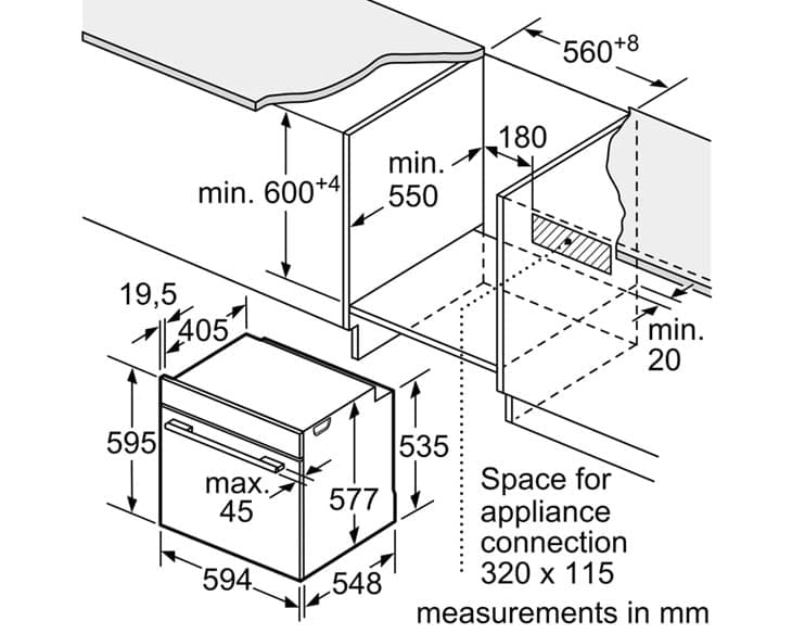 Lò nướng âm tủ Bosch 67 lít HMG778NB1