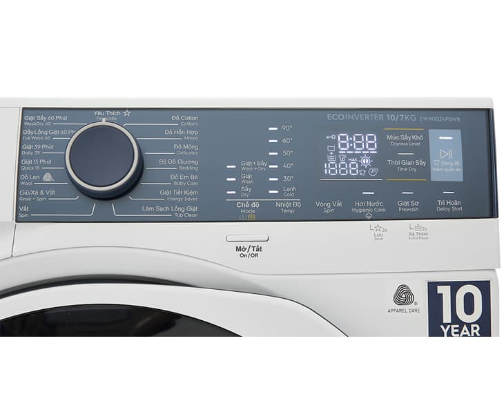 Máy Giặt Sấy Electrolux 10/7 kg EWW1024P5WB