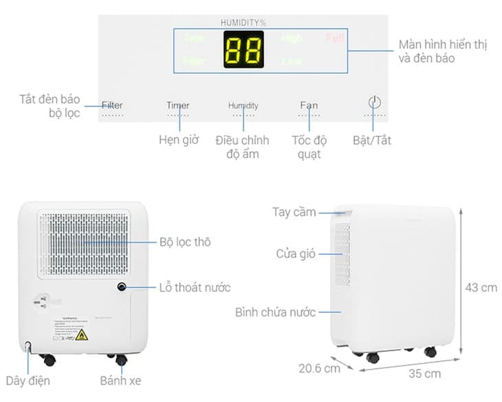 Máy hút ẩm Gree GDN10BC-K5EBA2B