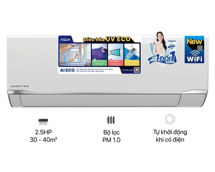 Máy lạnh Aqua Inverter 2.5 HP AQA-RV24TA