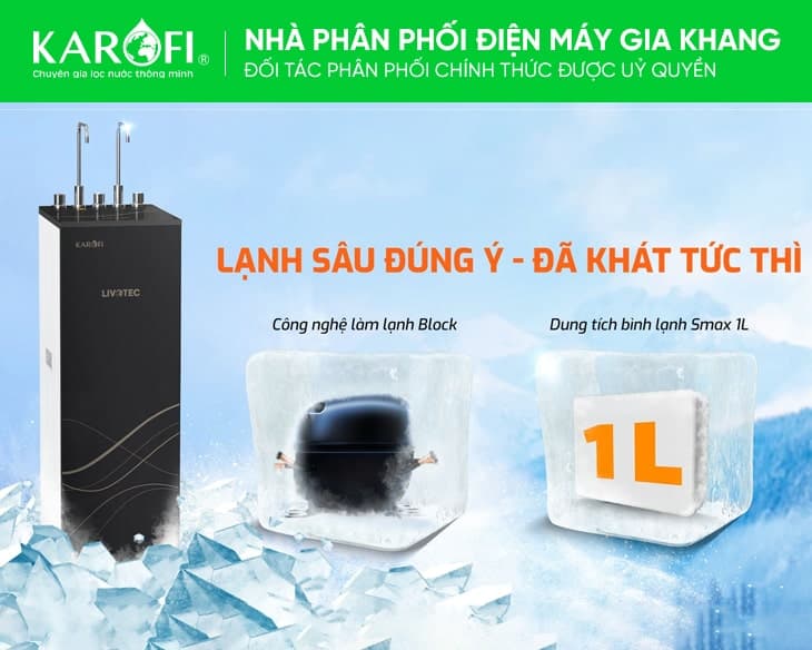 Máy lọc nước nóng lạnh Karofi LIVOTEC 628