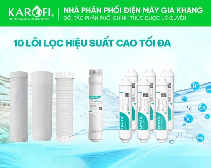 Máy lọc nước nóng lạnh Karofi Livotec 630S