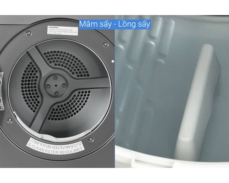 Máy Sấy Thông Hơi Aqua 8 Kg AQH-V800H(SS)