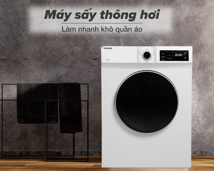 Máy Sấy Thông Hơi Toshiba 7 Kg TD-H80SEV(WK)
