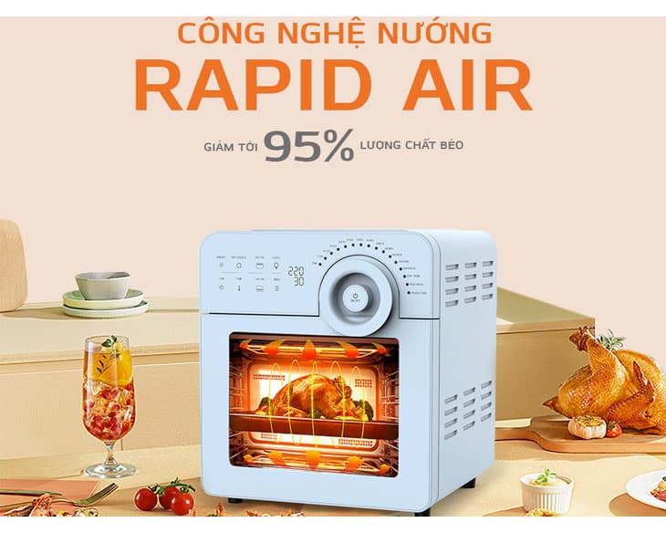 Nồi chiên không dầu 14.5 lít UNIE UNSKYBLUE