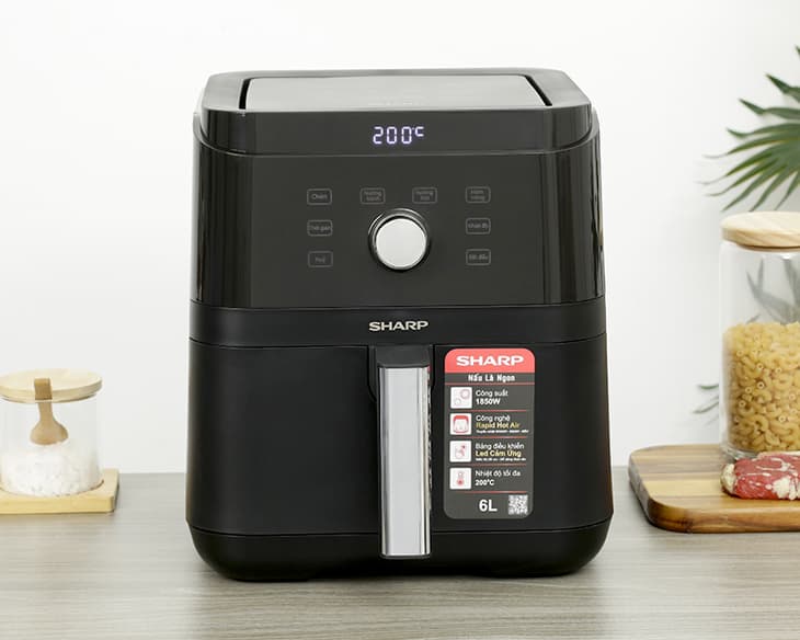 Nồi chiên không dầu Sharp KF-AF60EV-BK 6 lít