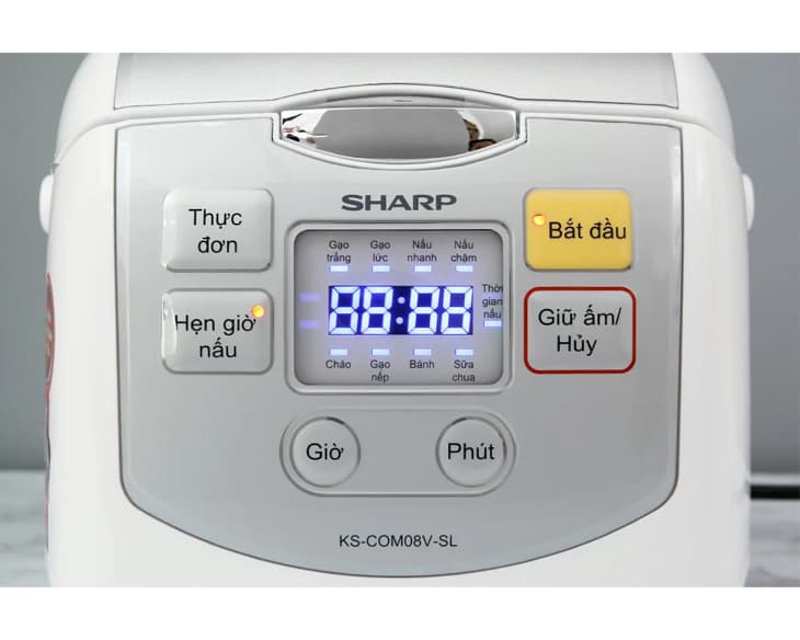 Nồi cơm điện tử Sharp 0.72 lít KS-COM08V-SL