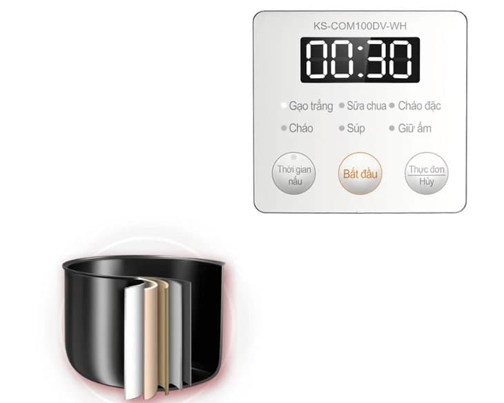 Nồi cơm điện tử Sharp 1 lít KS-COM100DV-RD