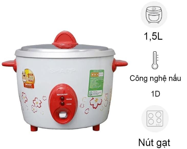 Nồi cơm nắp rời Sharp 1.5 lít KSH-D15V