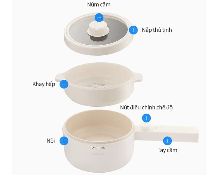 Nồi điện đa năng Lock&amp;Lock 1.5 lít EJP436IVY
