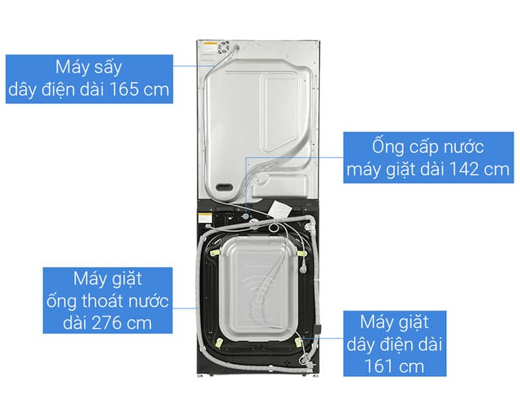 Tháp Giặt Sấy LG 25/17 kg WT2517NHEG