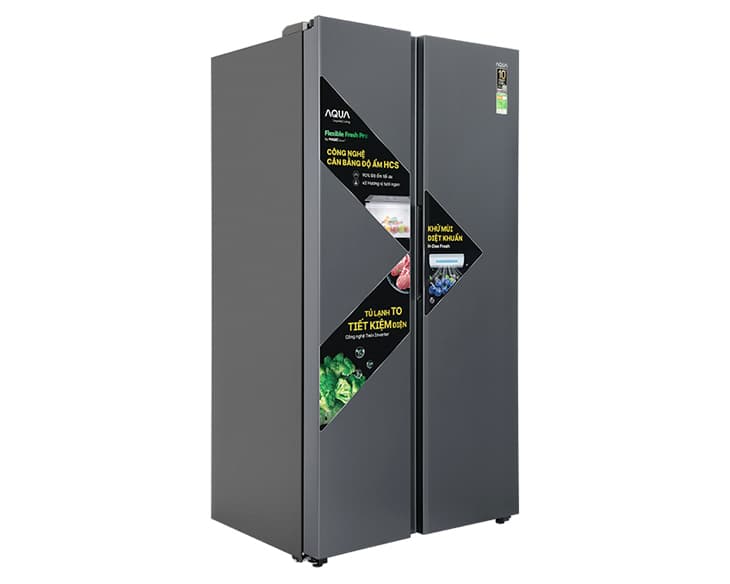 Tủ lạnh Aqua Inverter 646 Lít AQR-S682XA(SLB)